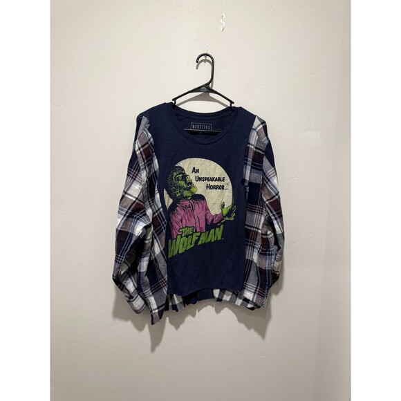 Handmade Sweaters - Reworked Upcycle Grunge One of a Kind Oversized The Wolfman  Sweater  Top L/XL